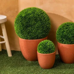 Atmosphera, cru017dateur d'intu017drieur Plante artificielle (D26 cm) Boule de buis Carly Vert Discount