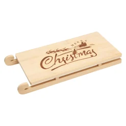 KOOPMAN Plateau de service (32 x 14 cm) Luge Merry Christmas Naturel Discount
