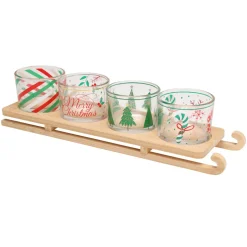 KOOPMAN Plateau de service et 4 bols (33 x 8,5 cm) Traineau Multicolore Sale
