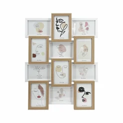 EMINZA Pêle-mêle mural 12 photos bois (H59 cm) Zola Beige Outlet