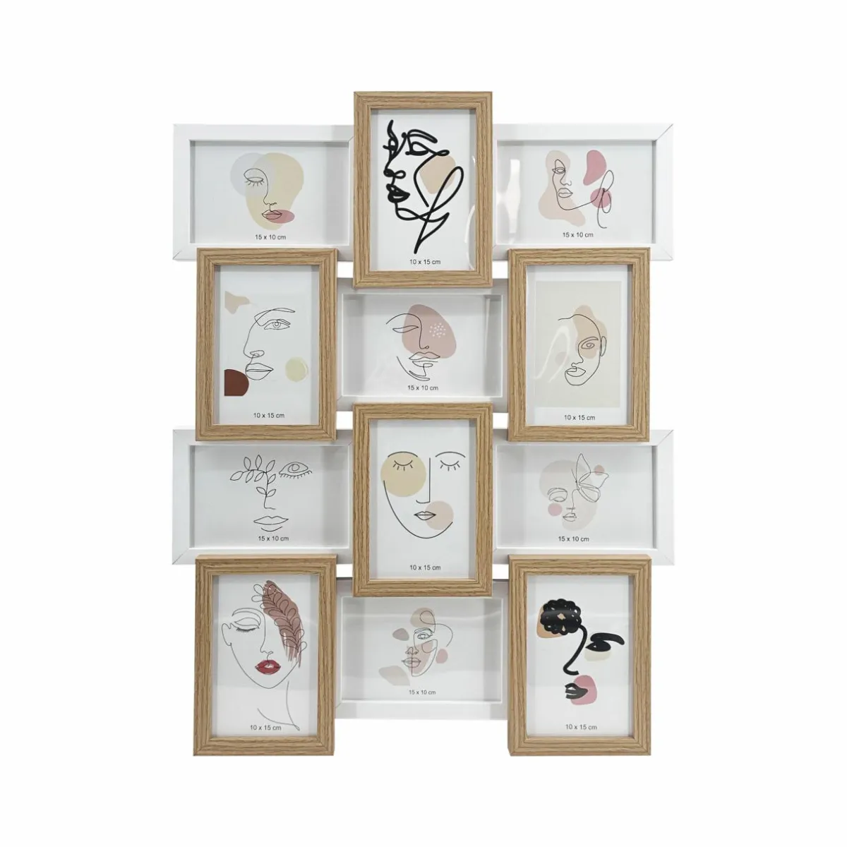 EMINZA Pêle-mêle mural 12 photos bois (H59 cm) Zola Beige Outlet