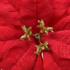 KAEMINGK Poinsettia de Noël Noelie sur clip (D16 cm) Rouge Sale