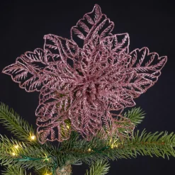 KAEMINGK Poinsettia de Noël paillettes sur clip (D23 cm) Rose poudré Online