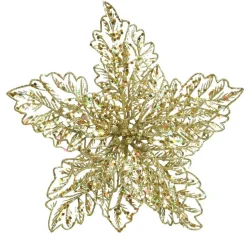 KAEMINGK Poinsettia de Noël paillettes sur clip (D23,5 cm) Or Online