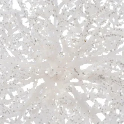 KAEMINGK Poinsettia de Noël paillettes sur clip (D23 cm) Blanc Online