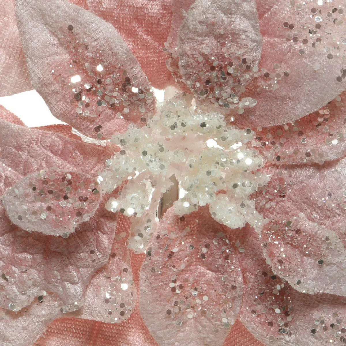 KAEMINGK Poinsettia de Noël Velours sur clip (D22 cm) Rose poudré Sale
