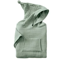 EMINZA Poncho de bain enfant gaze de coton 2/5 ans Gaïa Vert Eucalyptus New