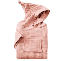 EMINZA Poncho de bain enfant gaze de coton 2/5 ans Gaïa Rose Pêche New
