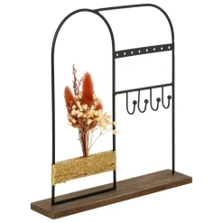 Atmosphera, cru017dateur d'intu017drieur Porte bijoux métal et bois (H26 cm) Automne Noir Hot