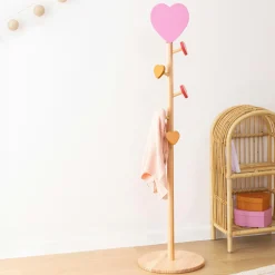 Atmosphera cru017dateur d'intu017drieur for kids Porte manteau enfant bois (H135 cm) Amour Rose Hot