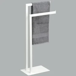 TENDANCE Porte serviette 2 barres (H81 cm) Métal Blanc