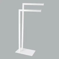 TENDANCE Porte serviette 2 barres (H81 cm) Métal Blanc