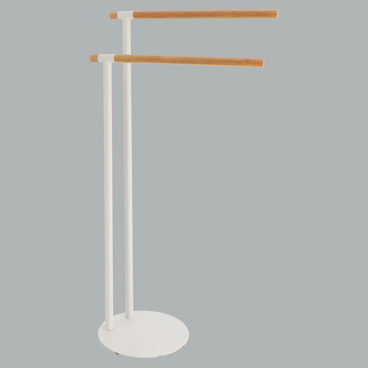 TENDANCE Porte serviette 2 barres (H77 cm) Bambou Blanc New