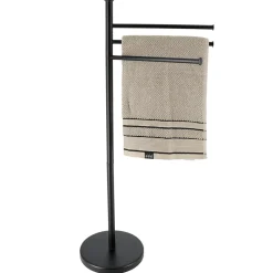 TENDANCE Porte serviette 3 niveaux en métal (H86 cm) Homy Noir Best
