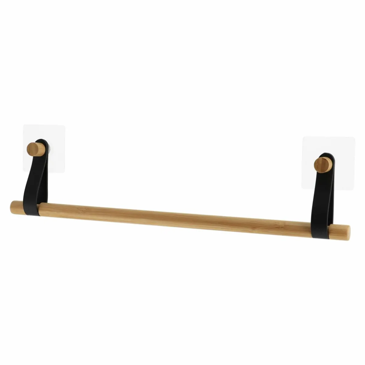 TENDANCE Porte serviette adhésif 1 barre (50 cm) Easy Chic Noir