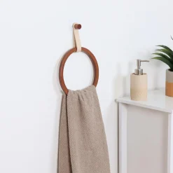 TENDANCE Porte serviette adhésif arrondi (D21 cm) Season Color Beige Best