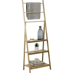 TENDANCE Porte serviette avec tablette de rangement bambou (H152 cm) Hanoï Naturel Clearance