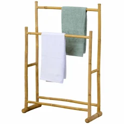 TENDANCE Porte serviette canne de bambou 2 niveaux (H105 cm) Hanoï Naturel Discount