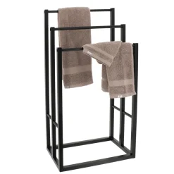TENDANCE Porte serviette en bambou 3 niveaux (H82 cm) Japandi Noir Outlet