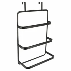 TENDANCE Porte serviette sur porte 3 barres (42 x H69 cm) Métal Noir Discount