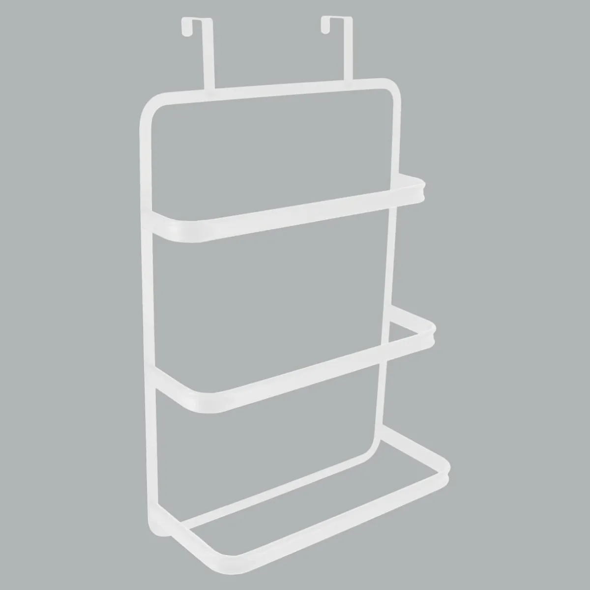 TENDANCE Porte serviette sur porte 3 barres (42 x H69 cm) Métal Blanc