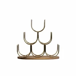 EMINZA Pte-bouteilles bois et métal 6 emplacements (H30 cm) Théo Or Online