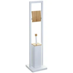 ATMOSPHERA Porte-papier toilettes et brosse WC Natureo Blanc Discount
