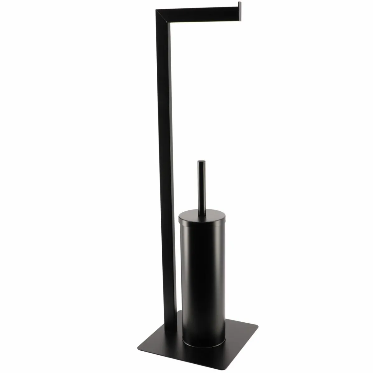 TENDANCE Porte-papier toilettes et brosse WC Métal Noir Hot