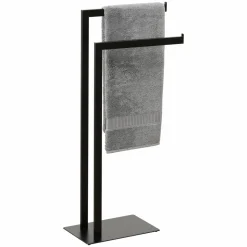 TENDANCE Porte-serviettes 2 barres (H81 cm) Métal Noir Outlet