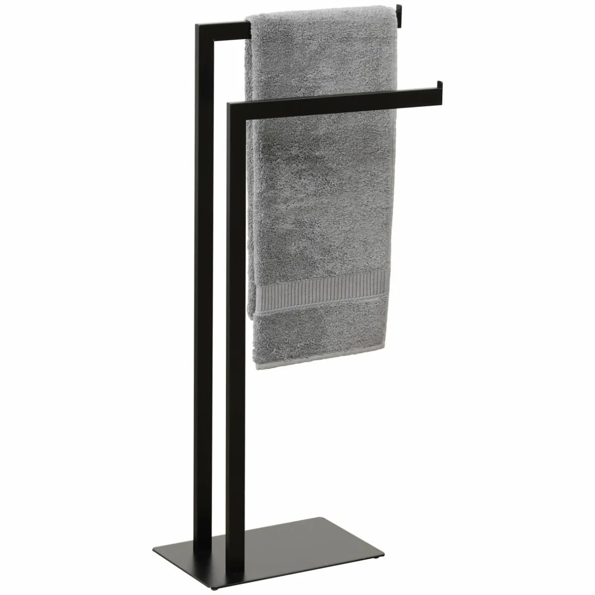 TENDANCE Porte-serviettes 2 barres (H81 cm) Métal Noir Outlet
