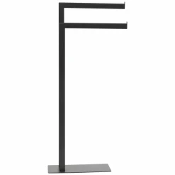 TENDANCE Porte-serviettes 2 barres (H81 cm) Métal Noir Outlet