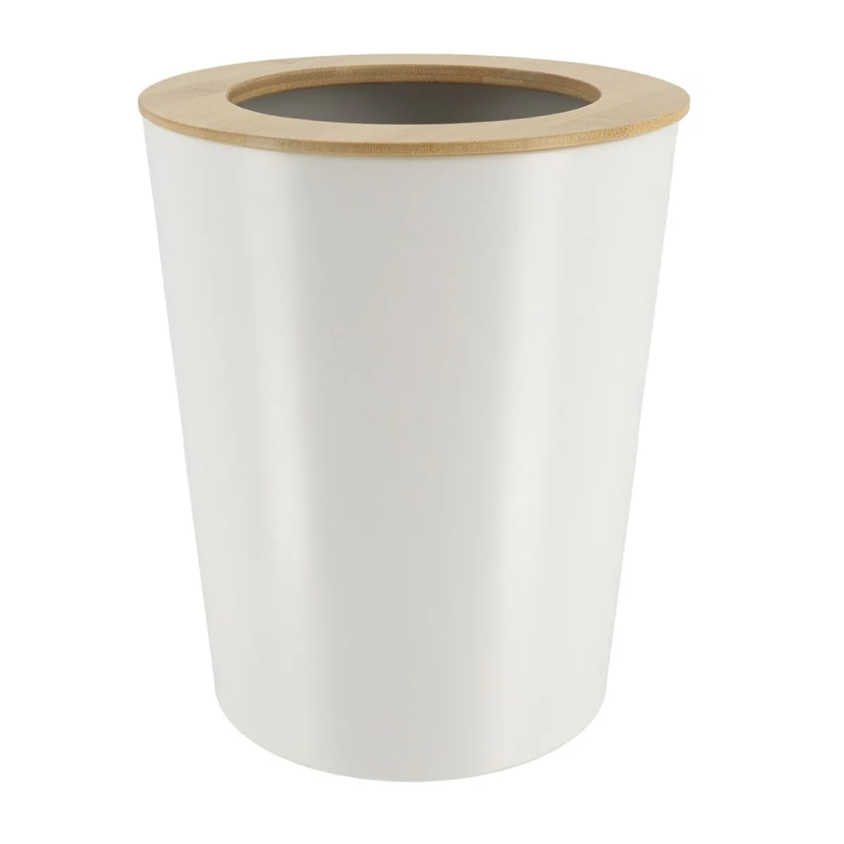 TENDANCE Poubelle salle de bain 5L Purebamboo Blanc Discount