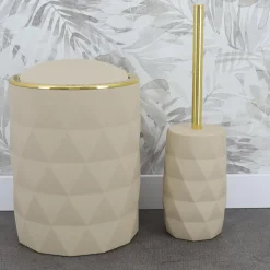 TENDANCE Poubelle salle de bain 6L Rubby Beige New