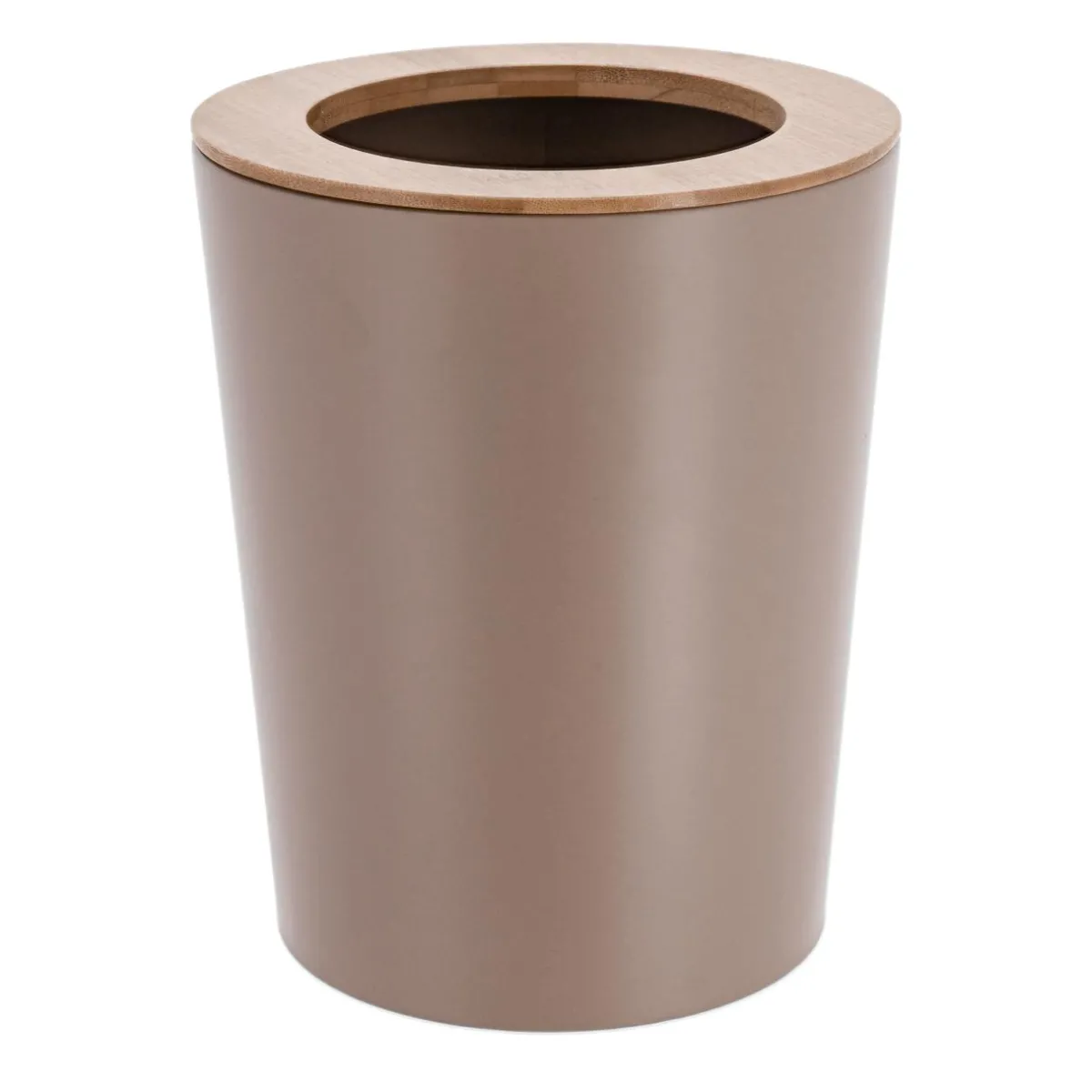 TENDANCE Poubelle salle de bain 5L Purebamboo Cappuccino Marron Sale