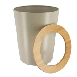 TENDANCE Poubelle salle de bain 5L Purebamboo Taupe Best