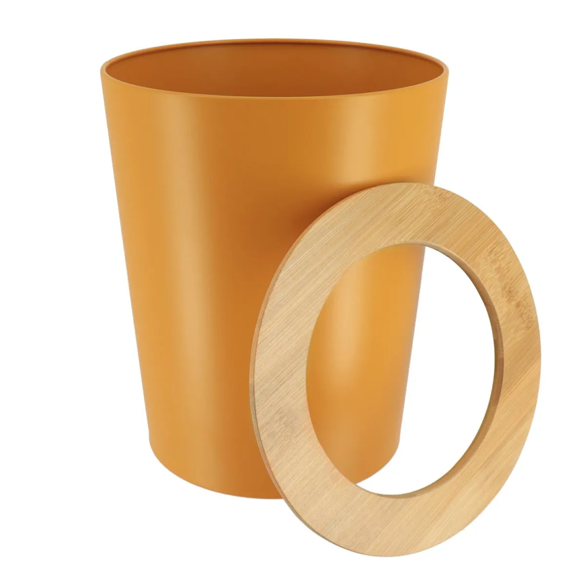 TENDANCE Poubelle salle de bain 5L Purebamboo Jaune moutarde Discount