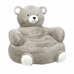 STOF Pouf peluche ours enfant (H45 cm) Leo Gris Best