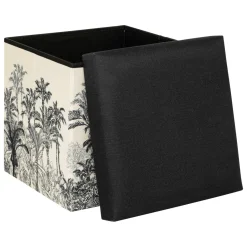 ATMOSPHERA Pouf pliant Benicio et Blanc Noir Clearance