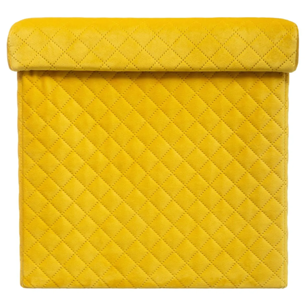 ATMOSPHERA Pouf pliant Velours Jack Jaune Clearance