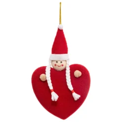 Feeric Lights & Christmas Poupée de Noël à suspendre (H14 cm) Cœur Rouge Online