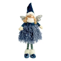 CHRISTMAS DREAM Poupée de Noël (H45 cm) Ange en plume nuit Bleu Discount