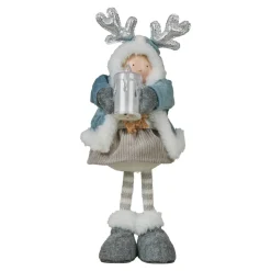 JJA Poupée lumineuse debout (H34 cm) Alice et bougie Bleu Ciel Clearance