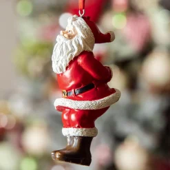 KAEMINGK Père Noël à suspendre (H10 cm) Christmas et blanc Rouge Discount