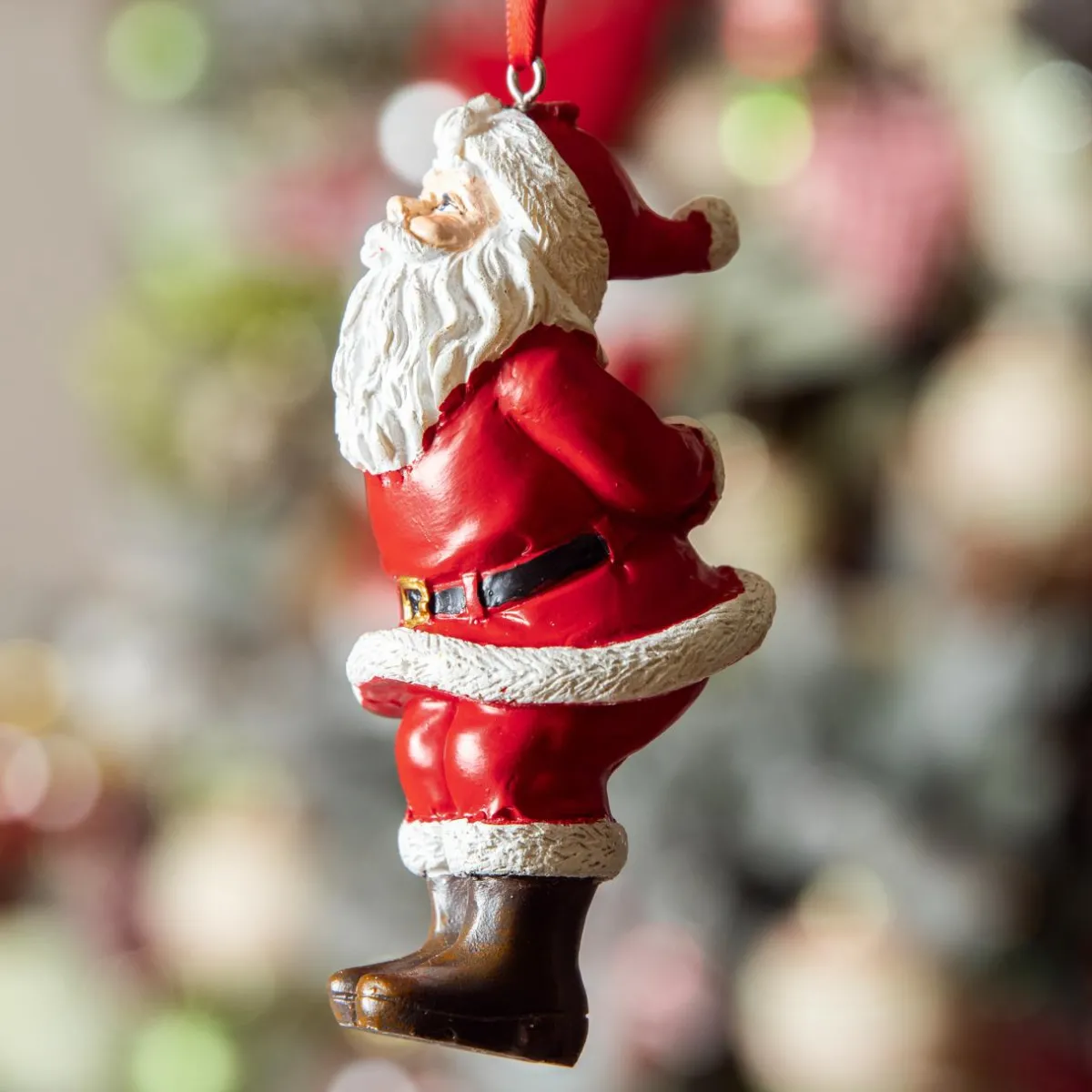 KAEMINGK Père Noël à suspendre (H10 cm) Christmas et blanc Rouge Discount