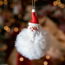 KAEMINGK Père Noël à suspendre (H8 cm) Doudou Blanc Clearance