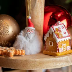 KAEMINGK Père Noël à suspendre (H8 cm) Doudou Blanc Clearance