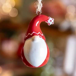 KAEMINGK Père Noël à suspendre (H6 cm) Dolomite et blanc Rouge Outlet