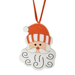 CHRISTMAS DREAM Père Noël à suspendre (H7 cm) Jolie moustache et blanc Rouge Sale