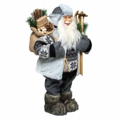 Feeric Lights & Christmas Père Noël déco Traditionnel (H30 cm) Arnold Gris New