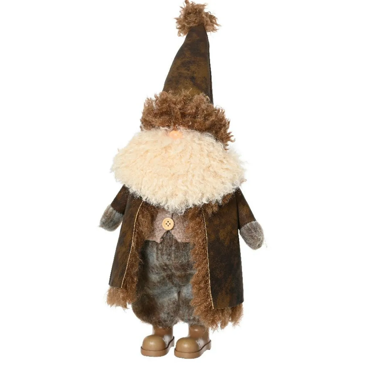 KAEMINGK Père Noël déco traditionnel (H45 cm) Georges barbe blanche Marron Best